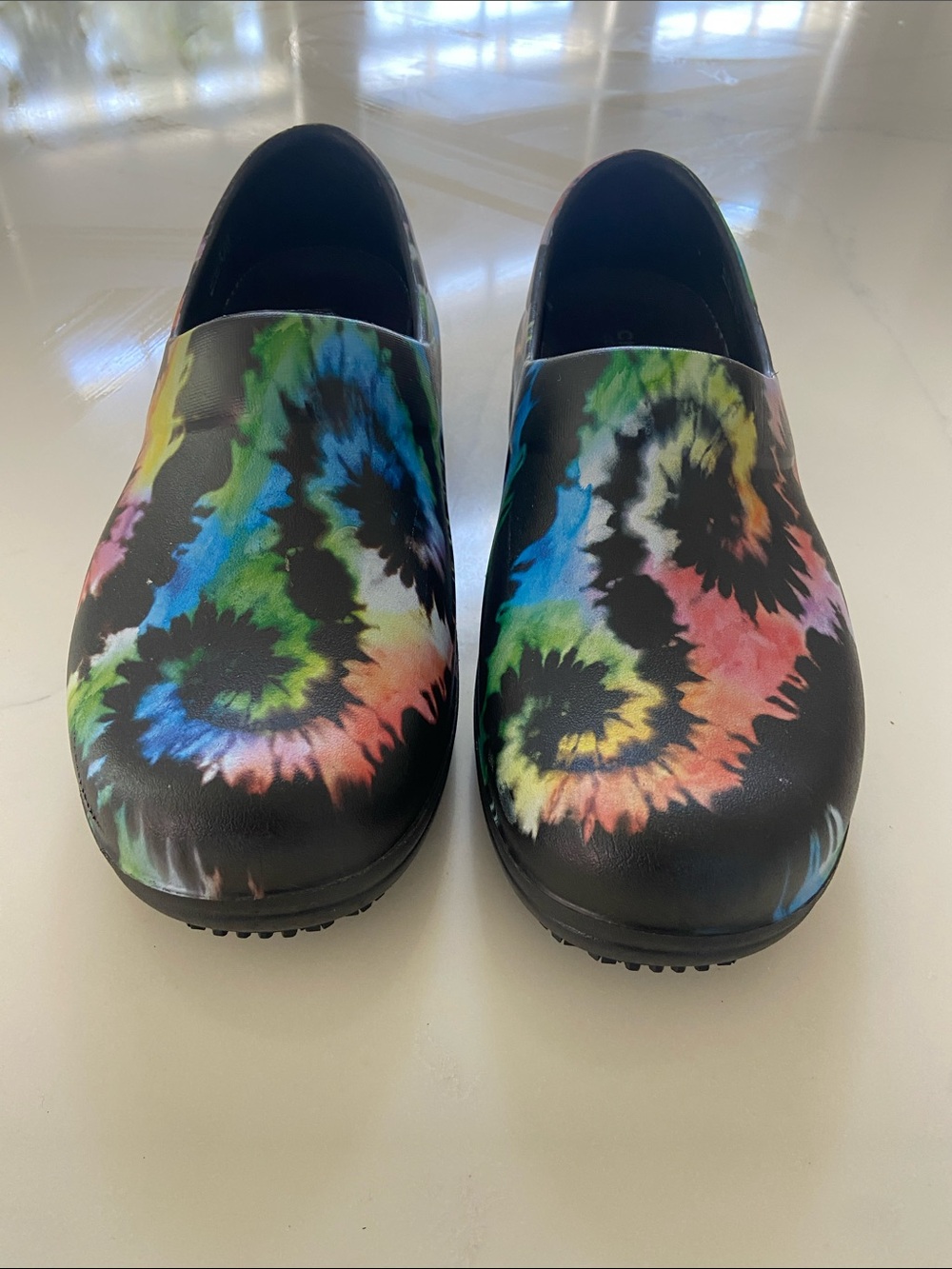 CROCS Tie-Dye Black Slip-On Clogs